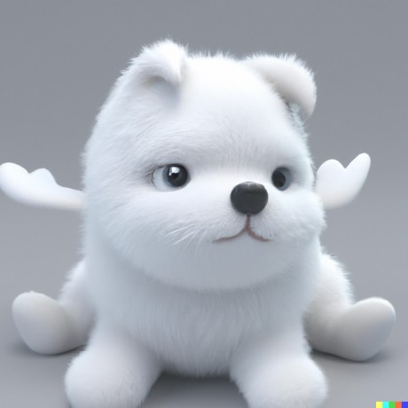 DALL·E 2023-05-22 10.01.10 -  cute fluffy white animal look like dog with  cute eyes andwings and long tail real 3D