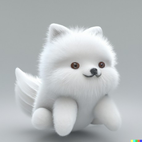 DALL·E 2023-05-22 10.01.15 -  cute fluffy white animal look like dog with  cute eyes andwings and long tail real 3D